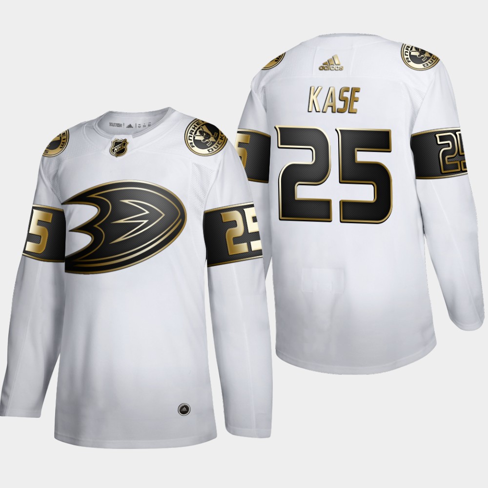 Anaheim Ducks #25 Ondrej Kase Men Adidas White Golden Edition Limited Stitched NHL Jersey